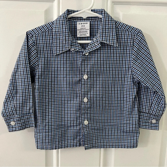 Izod Other - Izod 2T toddler boys blue checkered button down long sleeve dress shirt